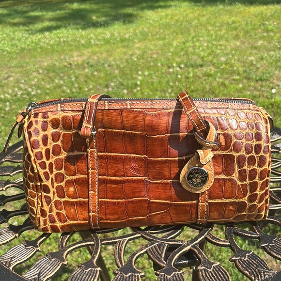 Dooney & Bourke Brown Crocodile Embossed Shoulder Bag - Picture 2 of 11